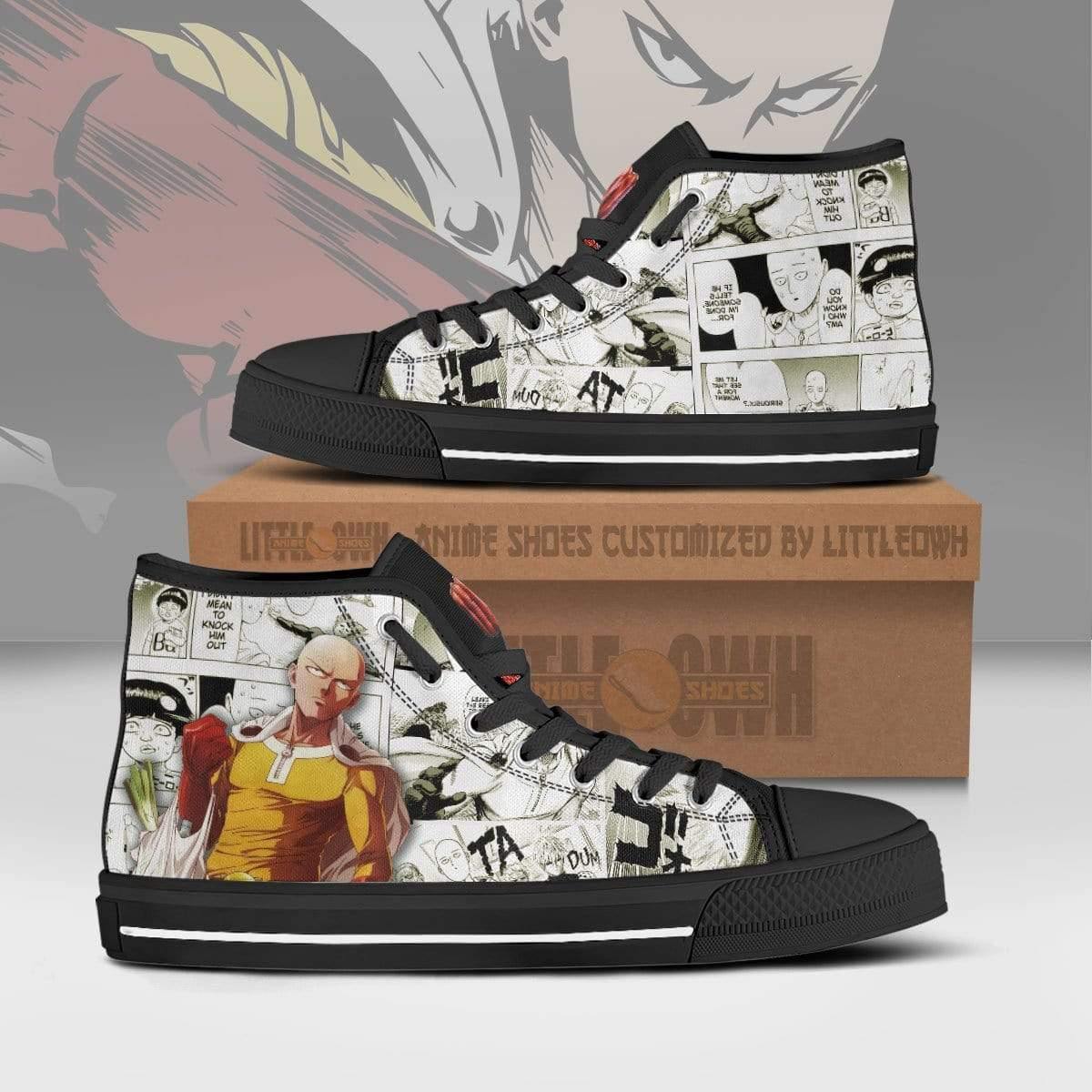 Saitama High Top Canvas Shoes Custom One Punch Man Anime Mixed Manga S ...