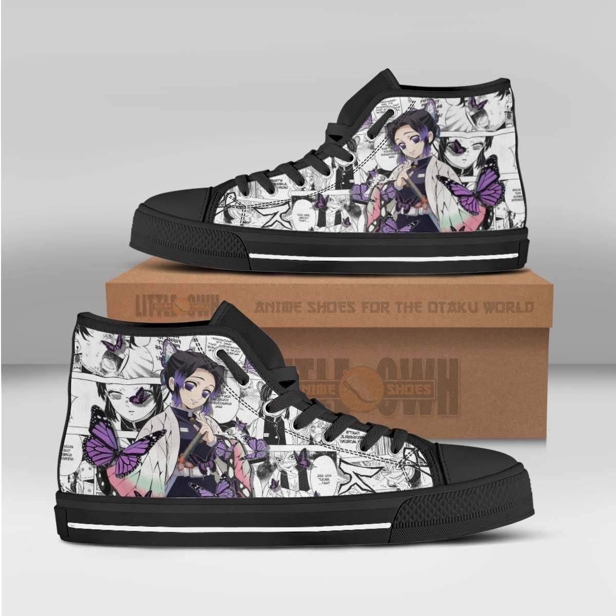 Shinobu High Top Canvas Shoes Custom Demon Slayer Anime Mixed Manga ...