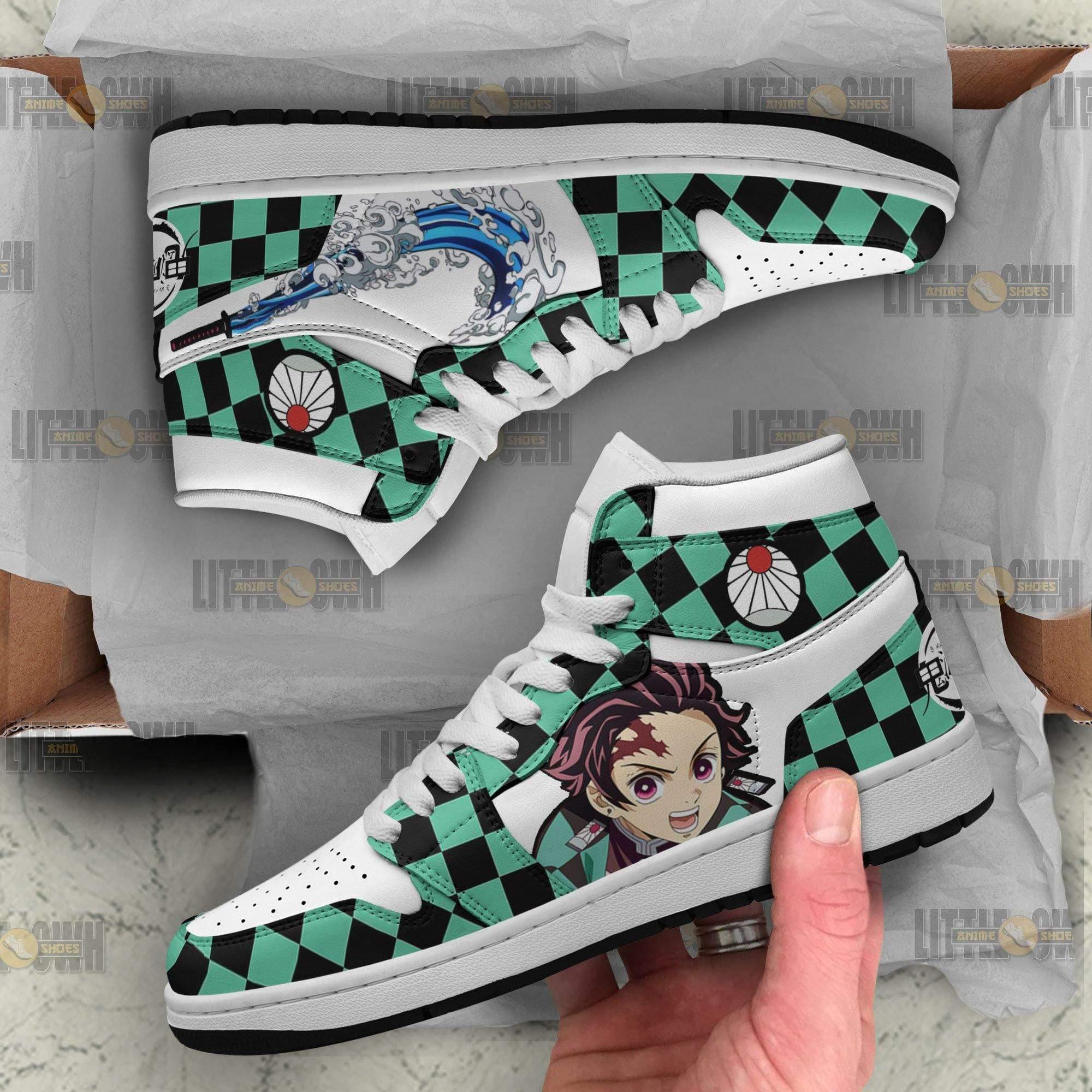 Tanjiro Kamado Water Breathing Jordan Sneakers Custom Demon Slayer