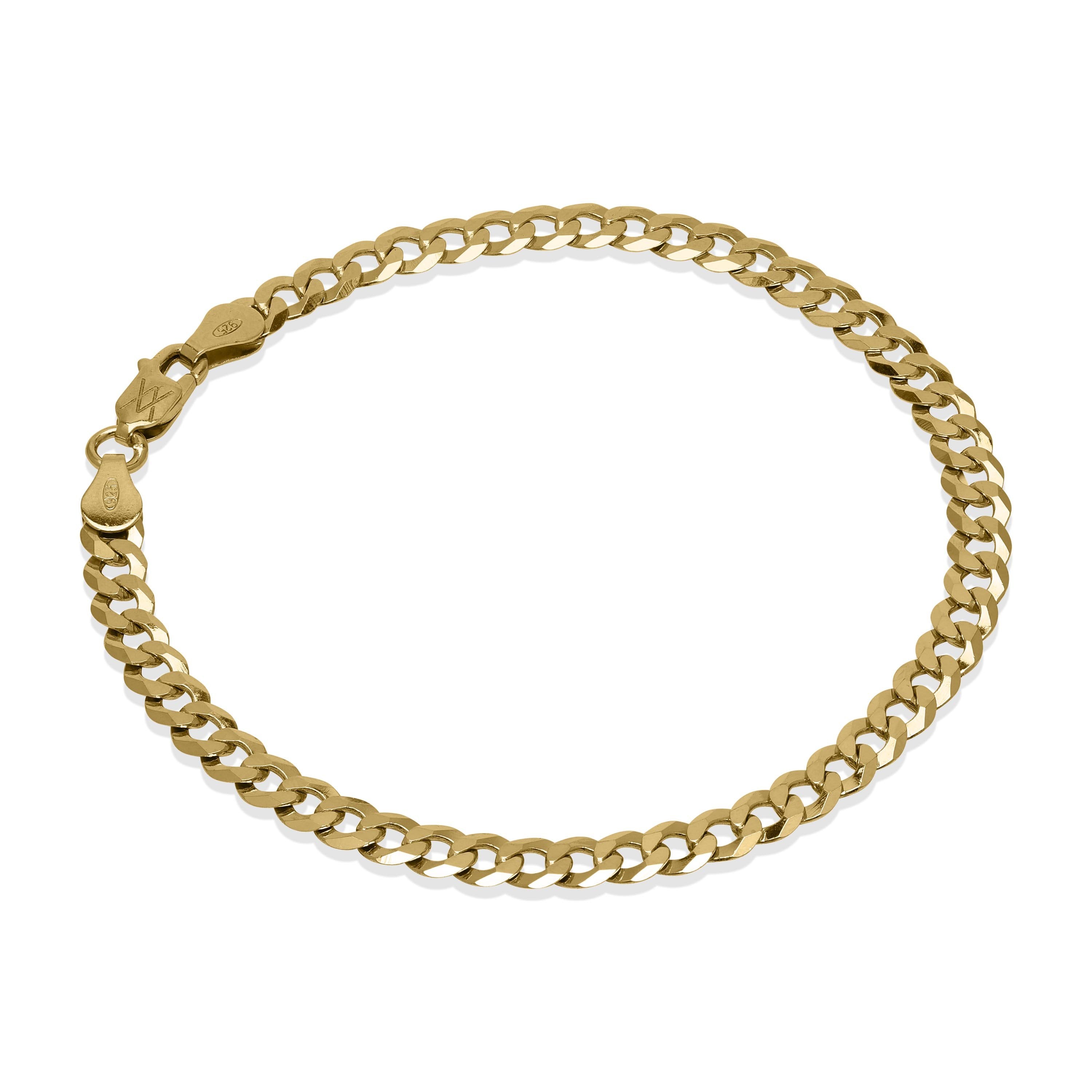 Cordoba Curb Super Flat Link Bracelet (Gold Plated) 5 mm