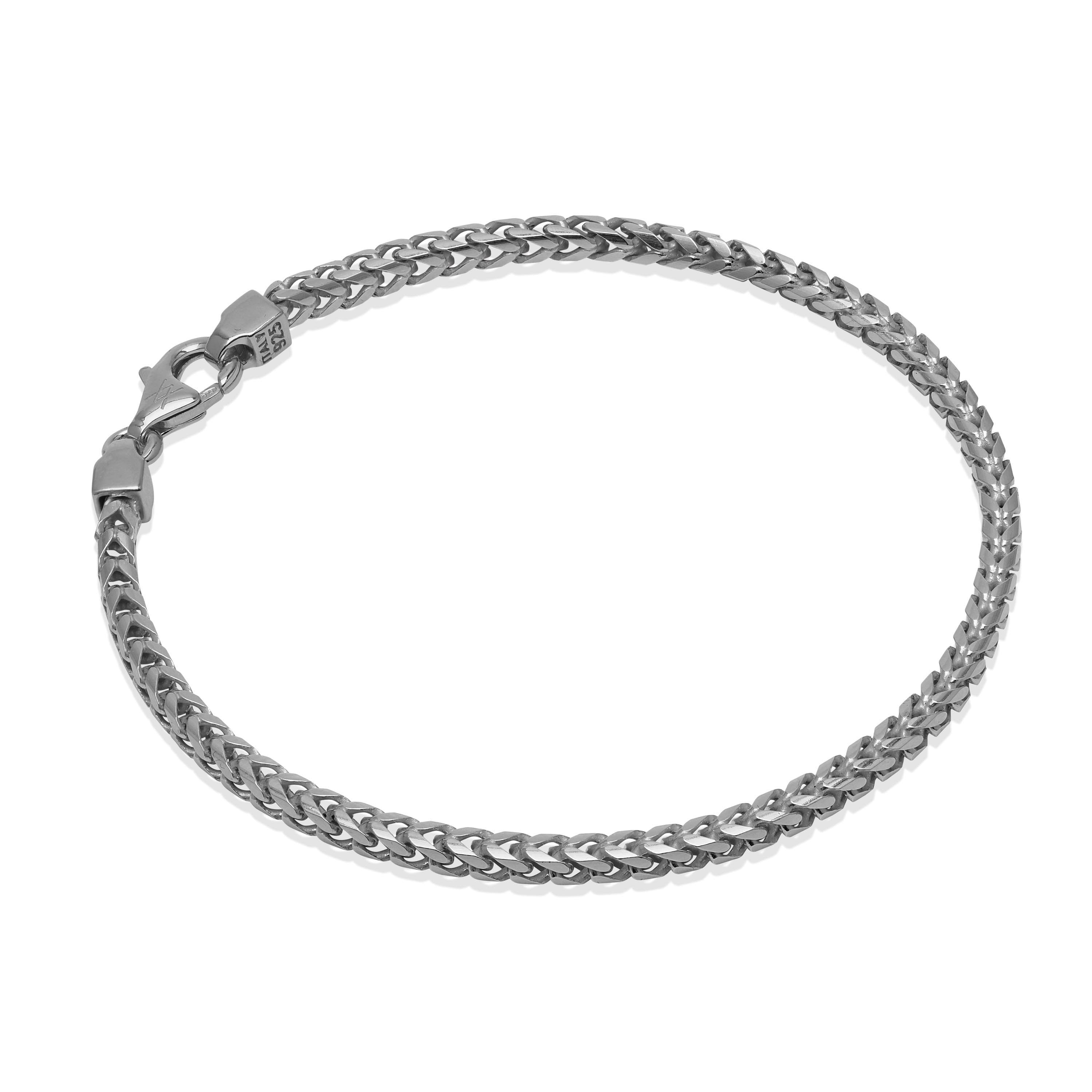 Milano Franco Link Bracelet (Rhodium) 3 mm