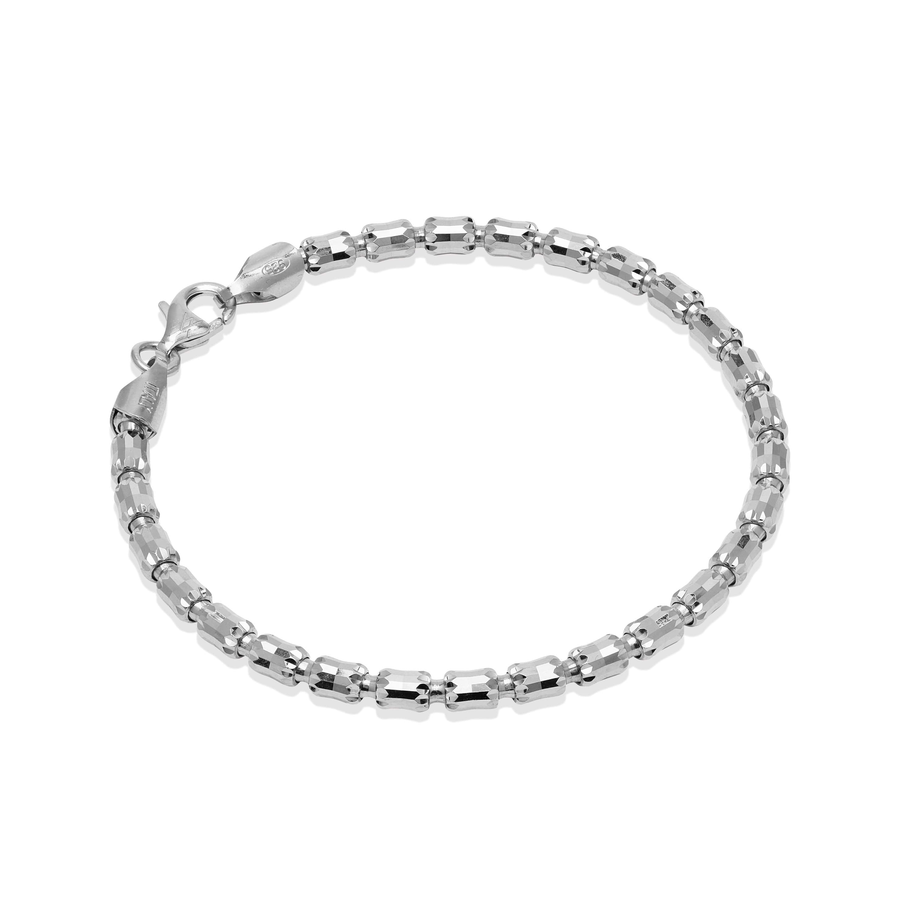 Barrel Crystal Bracelet (Rhodium) 4 mm