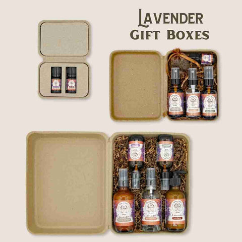 Lavender gift boxes made by Copper Knoll Farms