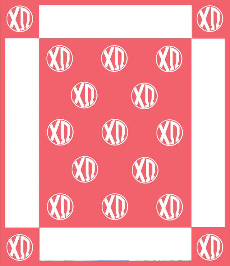 Chi Omega Woven Monogram Circle Blanket (50" x 60")