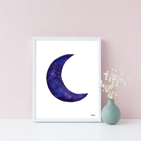 watercolor moon art for sale