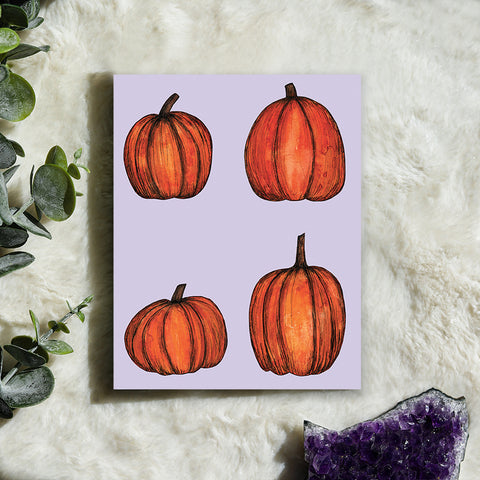 purple pumpkin greeting card