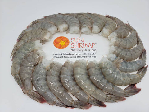 5 Pounds of Fresh Harvested Large Sun Shrimp Tails (Deheaded) 5# Bulk Bag Shrimp Tails Sun Shrimp