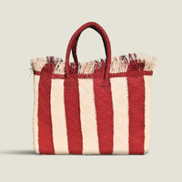 narino red striped tote baskett