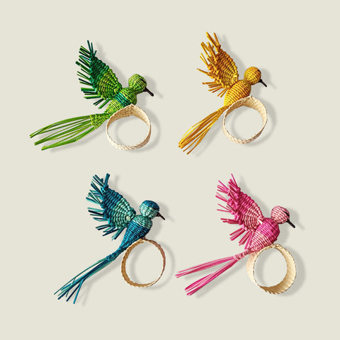 Palmito Multi-coloured Hummingbird Napkin Rings