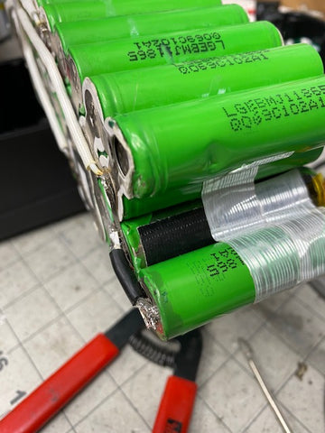 52 volt battery broken nickel repair with stranded copper wire