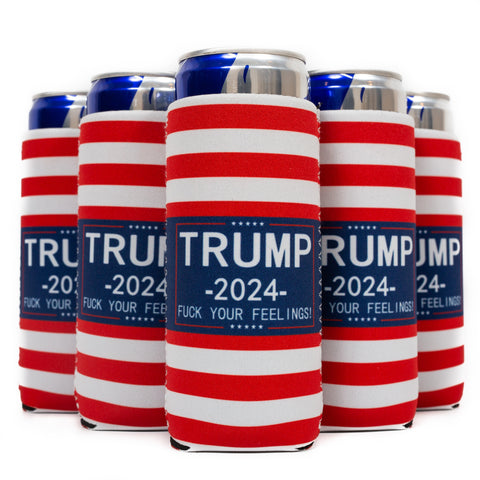 Slim Trump 2024 Fuck Your Feelings Slim Can Sleeves, Skinny