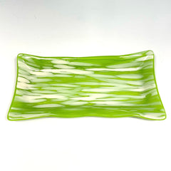 green with white streaky platter