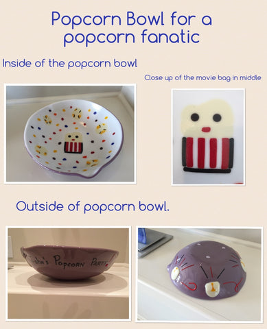 Wanda Tyner Glass Art custom order Popcorn Lover Bowl