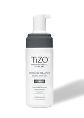 White bottle with pump - TiZO Foaming Cleanser on white background