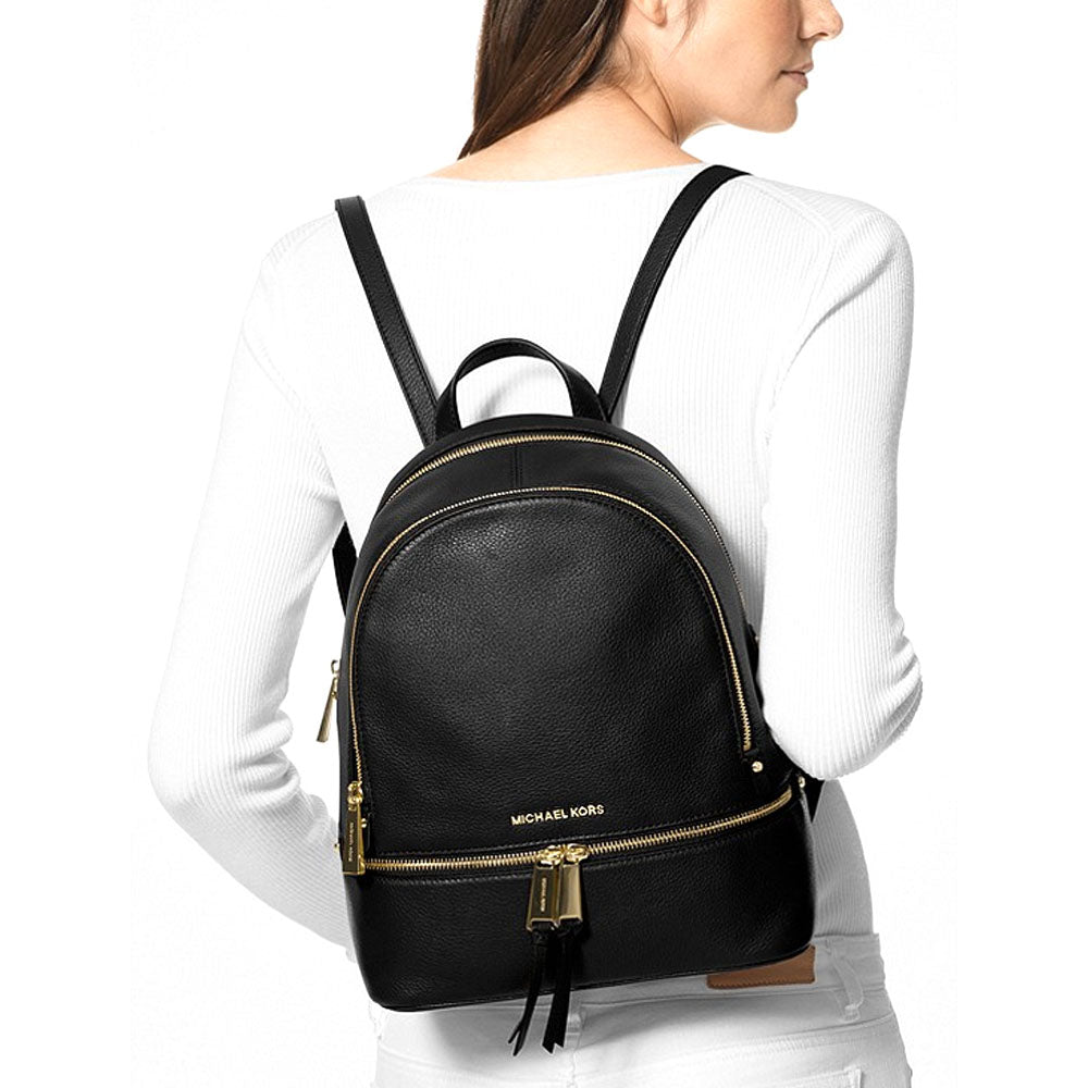 rhea medium leather backpack michael kors