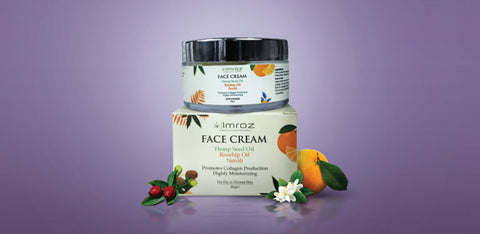 Hemp face cream for skin moisturisation