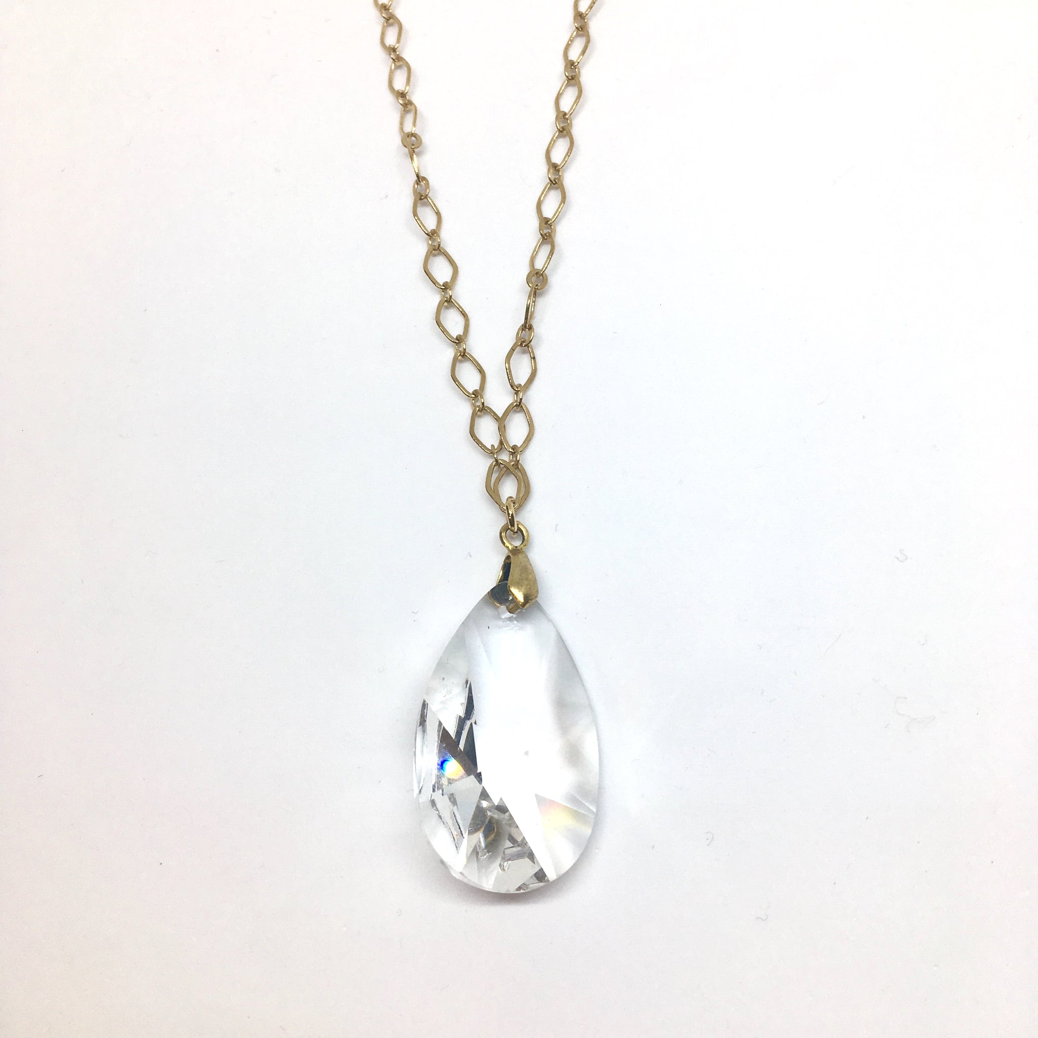 Vintage crystal long necklace