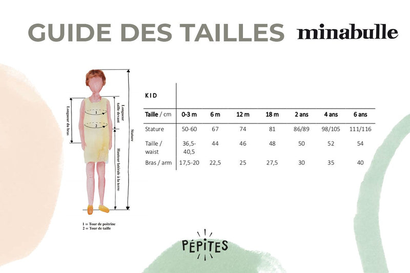 Snood bébé pour idée cadeaux de naissance original - Minabulle - Snood Tao Vert Sapin en coton bio - Guide des Tailles