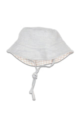 Chapeau bébé pour idée cadeaux de naissance original - Buho - Chapeau en Lin Gris Clair en coton bio - Photo 2