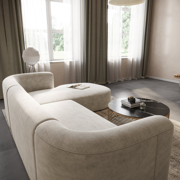 Low backrest design of Mellow Sectional by Acanva