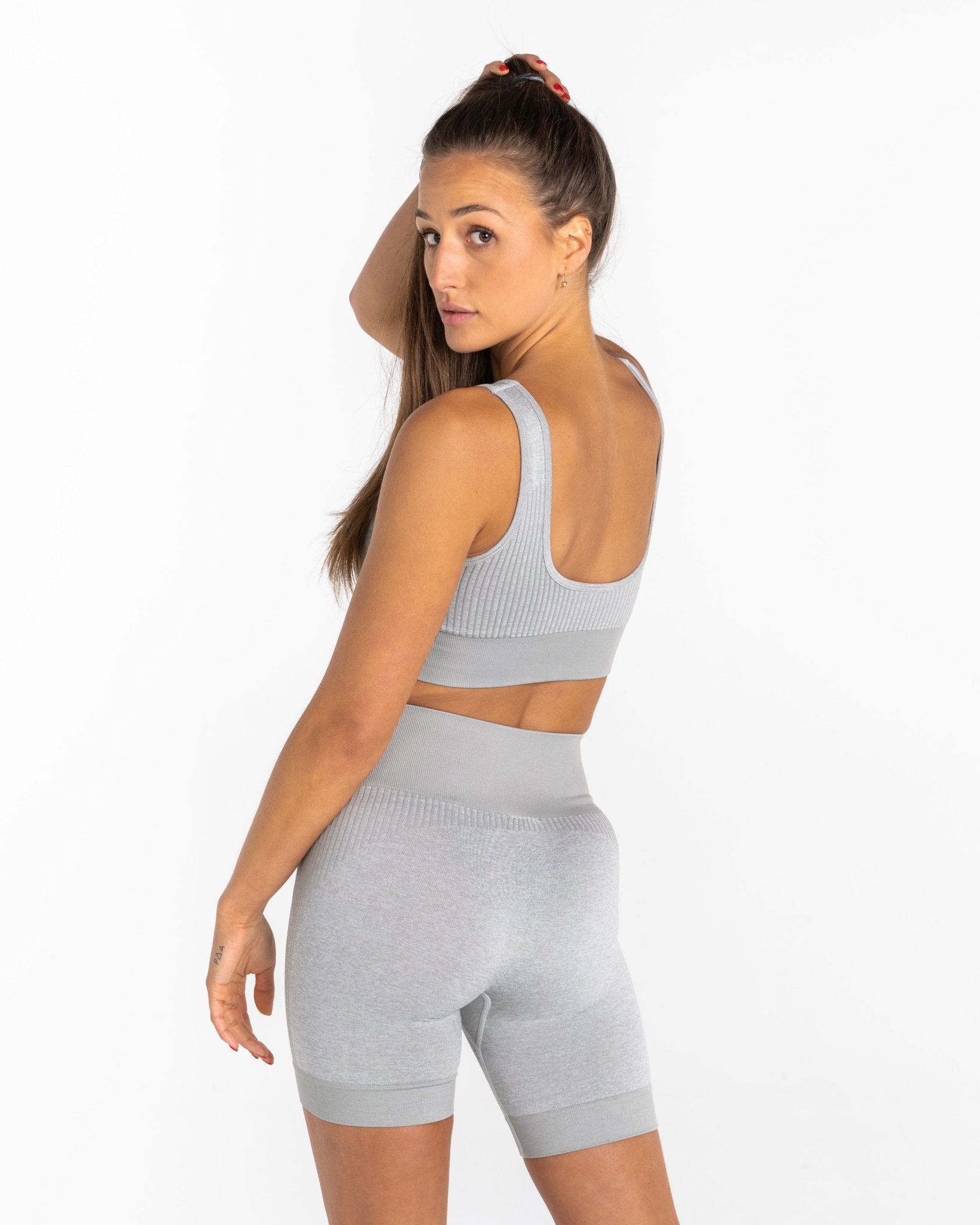 heather grey bike shorts