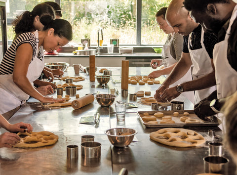 people in a baking class