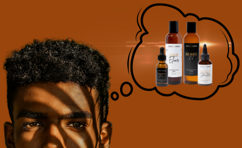 A man thinking of hair growth solutions