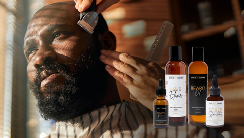 A man practicing hair and beard care