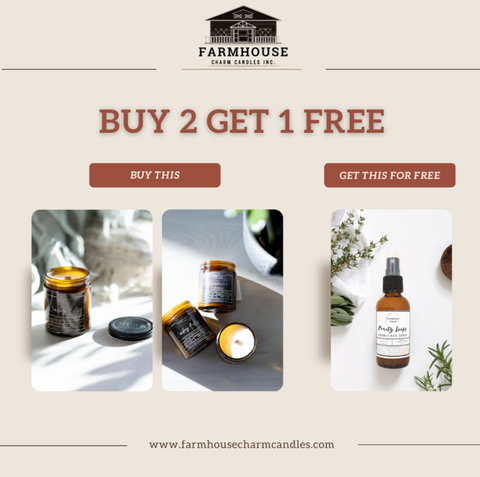 Get ready to spread happiness with our 'Smells Like Happiness' promo! Treat yourself to any two candles and we'll gift you a free room spray of your choice. It's the perfect way to fill your space with joyous scents and create a cozy atmosphere. Don't miss out on this delightful offer – let's make your home smell amazing together!