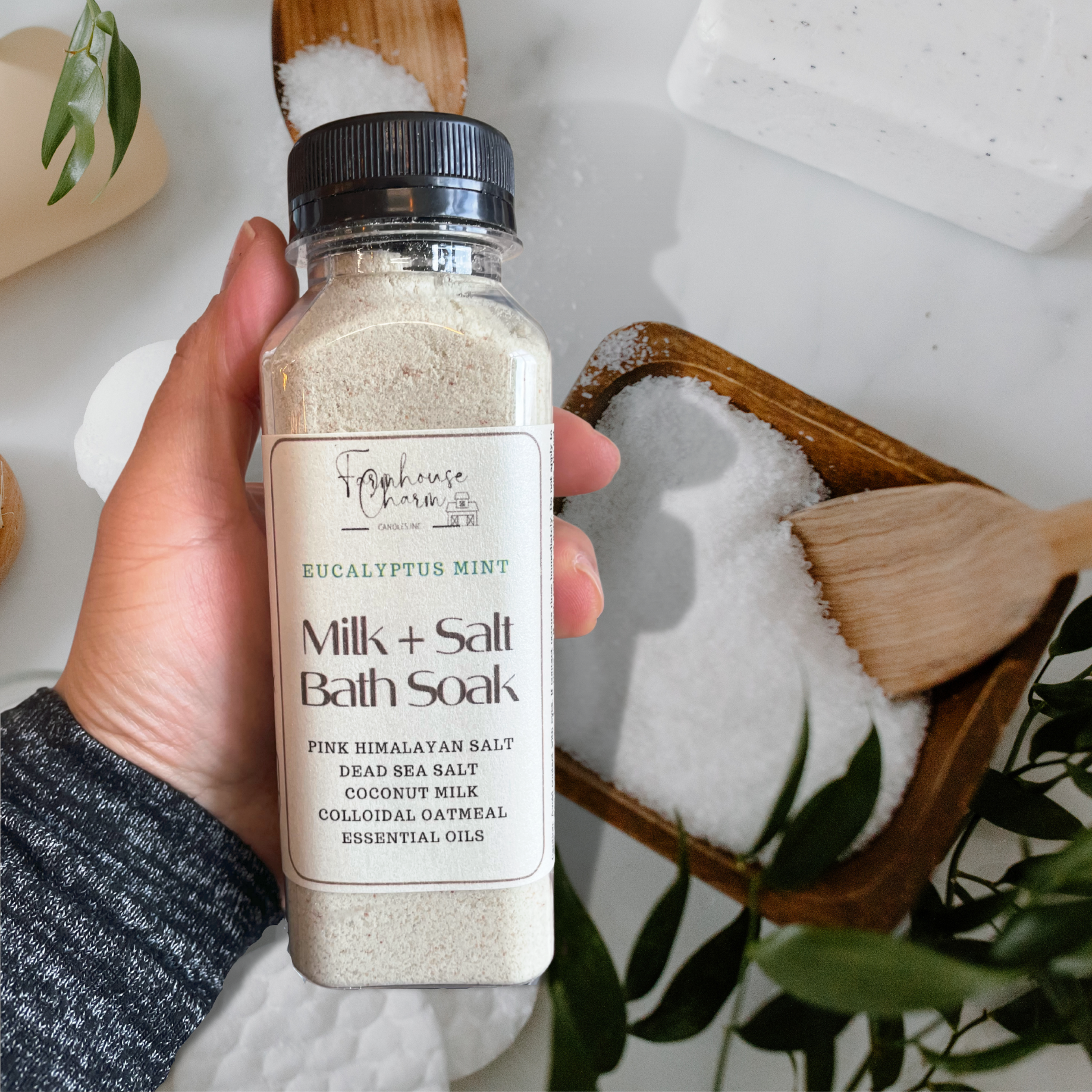 image for Milk + Salt Bath Soak- Eucalyptus Mint