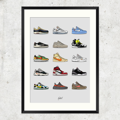 Vejhus acceptabel myg Ultimate Hypebeast Sneaker Collection Wall Art Illustration Print Poster –  Above the Gods US