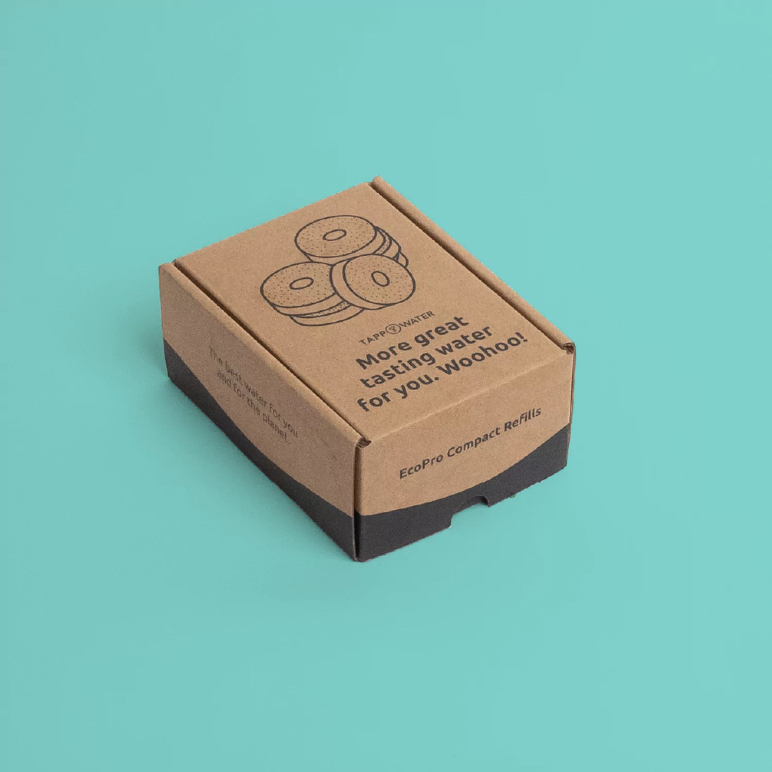 EcoPro Compact Refills cardboard box with a teal background.