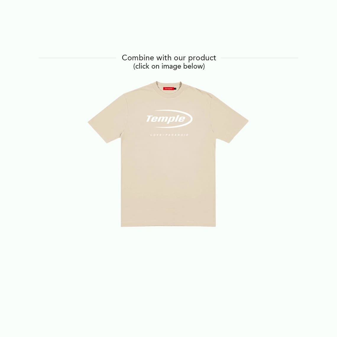 Cosmos Logo Tee Temple Wear Sand Color Streetwear 