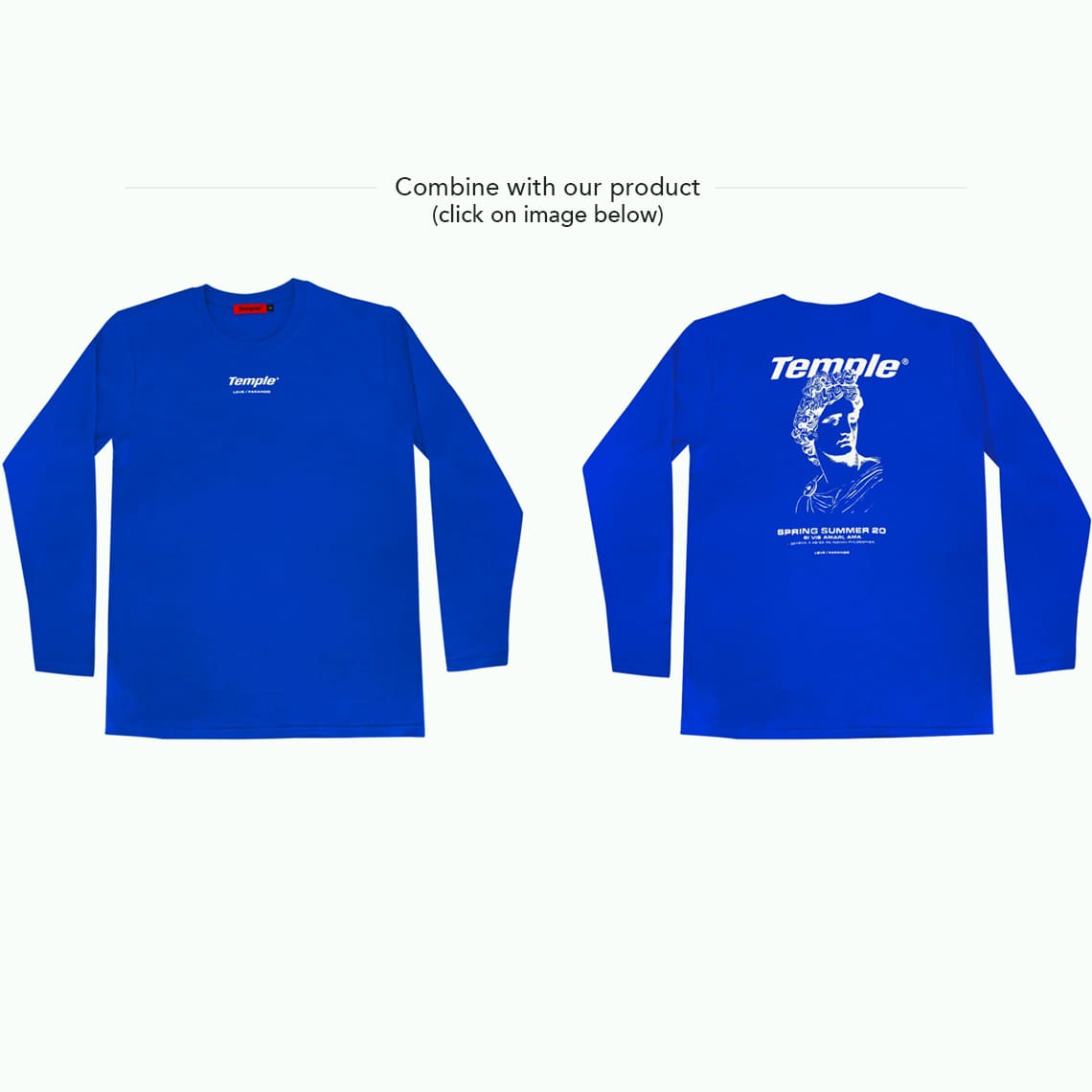 Roman Longsleeve Tee (Cobalt Blue) - Temple Wear