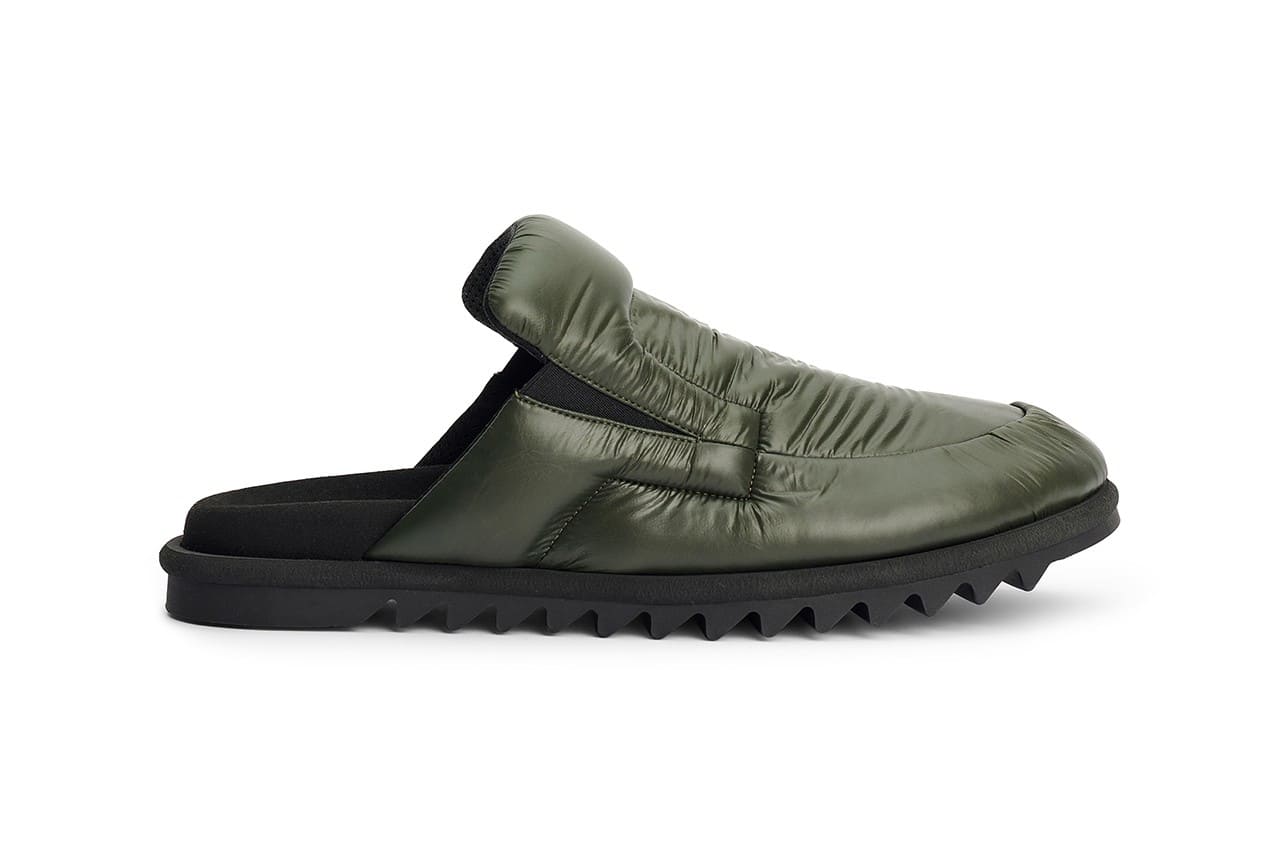 dries van noten padded nylon backless mules shoes sneakers fall winter 2021 collection comfy birds tee temple olive green t-shirt t shirt love paranoid love/paranoid streetwear fashion wear bird designer