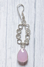 Load image into Gallery viewer, Paink Calcy Natural Gemstone Silver Finish Drop Dangler Earrings
