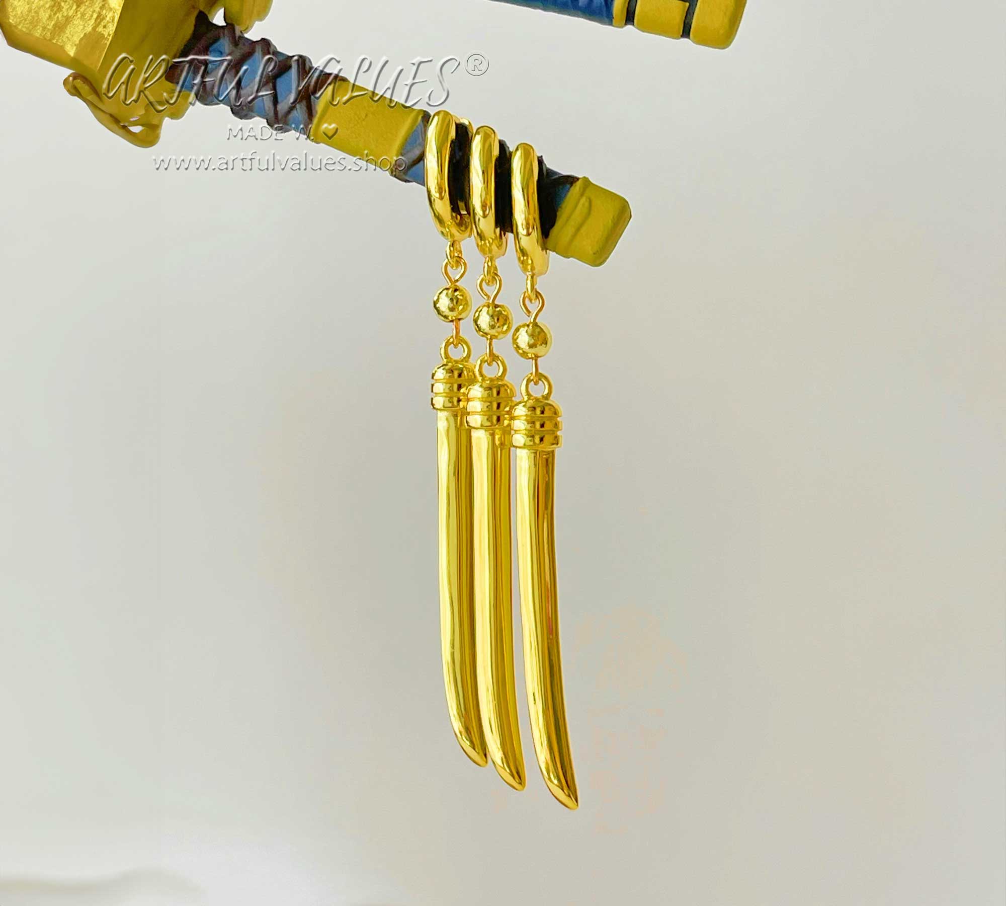 Roronoa Zoro 3 Blades Sword Earrings by Artful Values