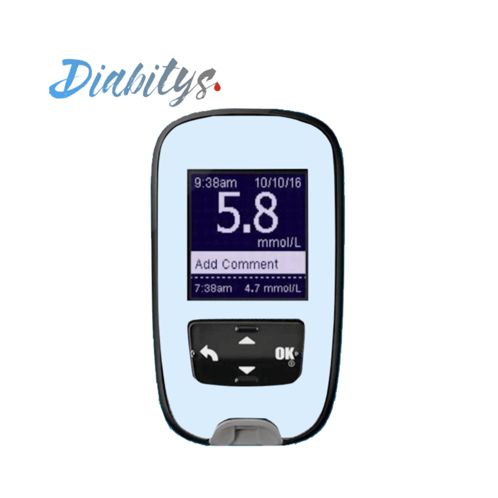 Accu-chek Guide Meter Sticker - powder Blue by Diabitys