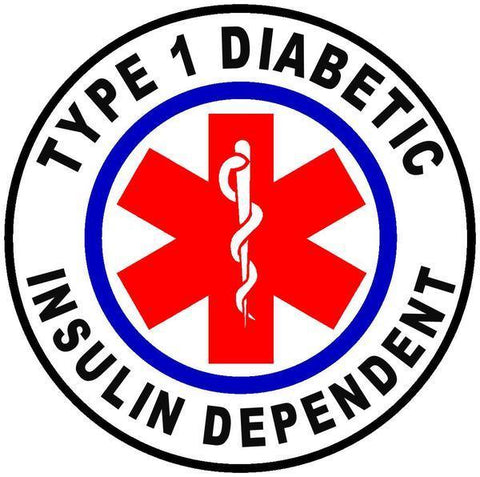 Medical Alert Diabetic Type 1 Gold Plated Domed Lapel Pin Badge