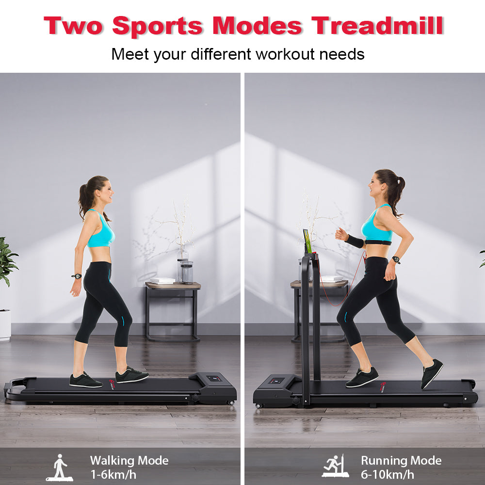 2 in 1 Folding Treadmill, Under Desk Treadmill, 1-10KM/H Walking Joggi -  HomeFitnessCode - UK