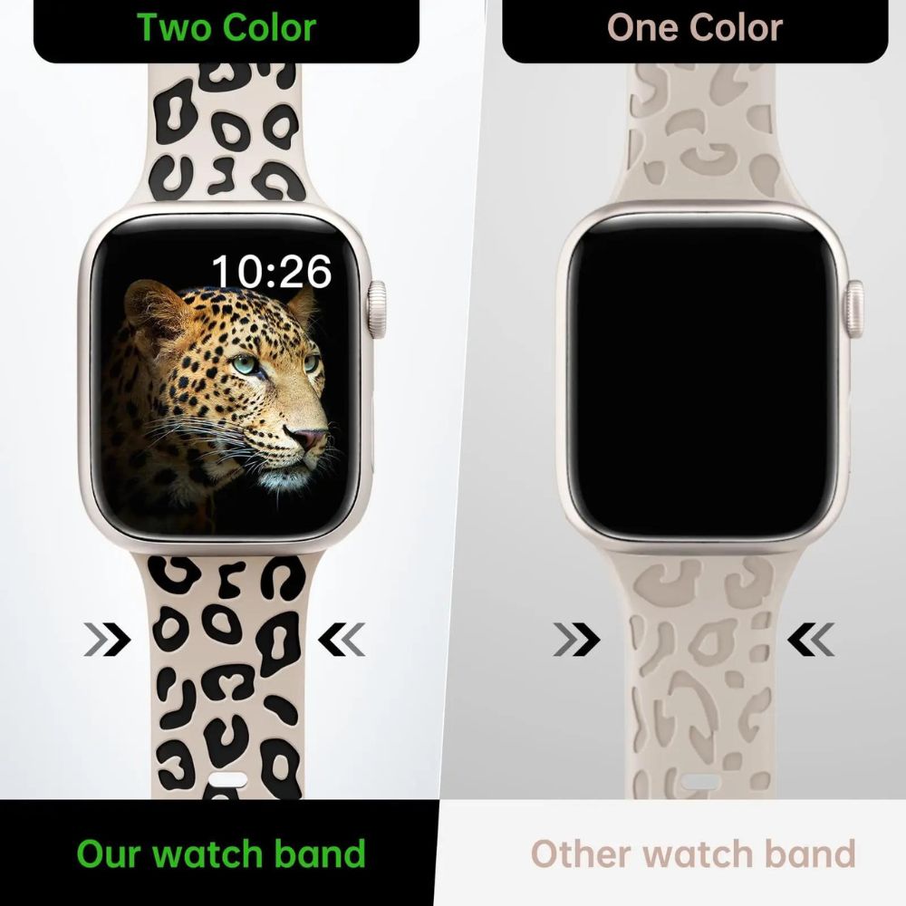 Bandes gravées en silicone bicolore pour Apple Watch