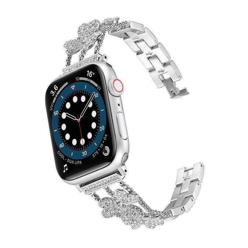 Pulseras con encanto de plata para Apple Watch.