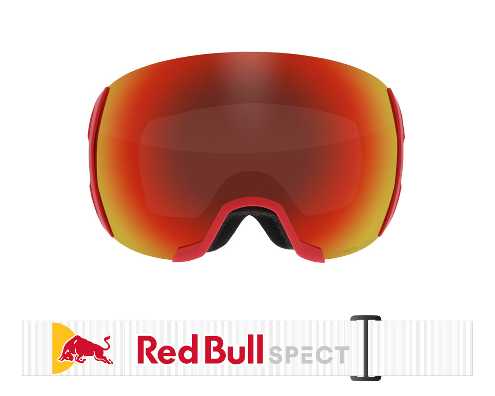 red snow goggles