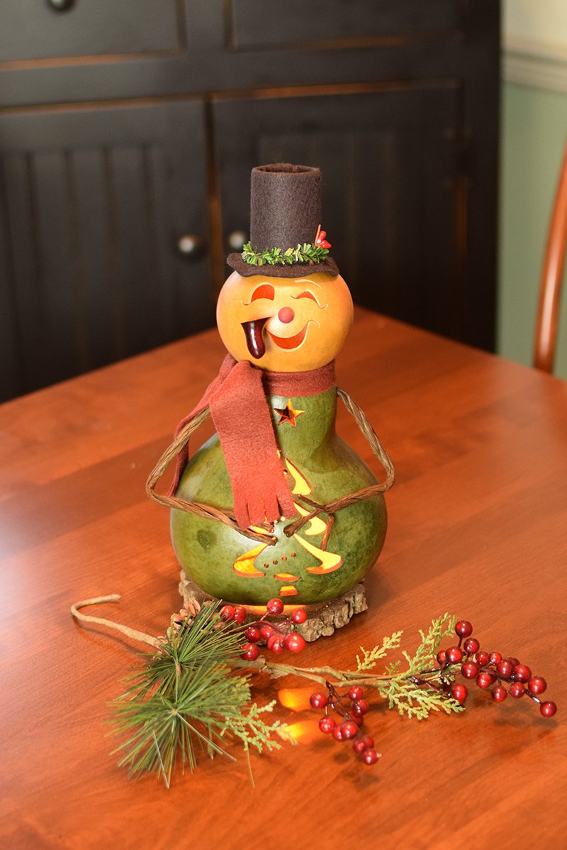 Meadowbrooke - Snowman Miniature Winter Gourd Decor – Meadowbrooke