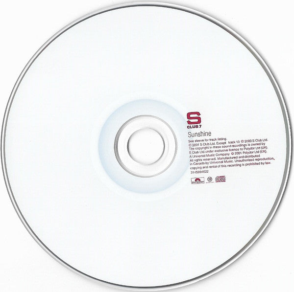 Buy S Club 7 : Sunshine (CD, Album, Enh) Online for a great price – Disc  Jockey Music