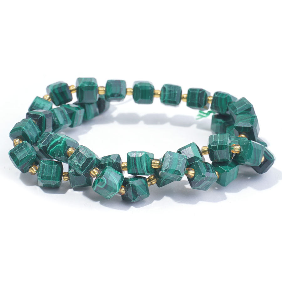 Malachite 7mm Cube Table Cut A Grade - 15-16 Inch