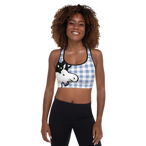 Padded Sports Bra Blue Moose Silhouette – Theartisticmoose