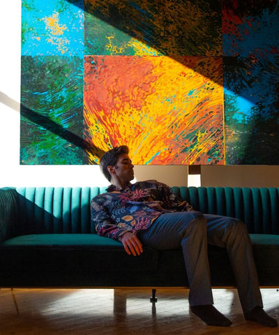 alejandro otaola the wave painting photographed by sean p watters on brooklyn space sofas
