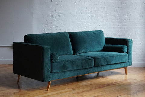 Introspect sofa in evergreen velvet