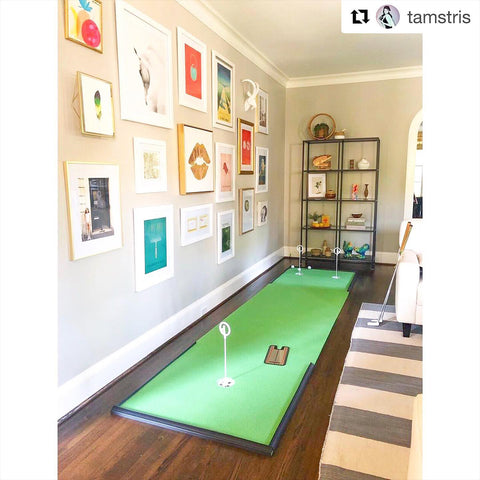 image of the putting mat in a customer's home living space